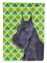 Load image into Gallery viewer, Giant Schnauzer St. Patrick's Day Shamrock Flag Canvas House Size
