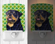 Load image into Gallery viewer, Rottweiler St. Patrick's Day Shamrock Portrait Ceramic Night Light SS4455CNL