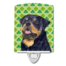 Load image into Gallery viewer, Rottweiler St. Patrick's Day Shamrock Portrait Ceramic Night Light SS4455CNL