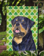 Load image into Gallery viewer, Rottweiler St. Patrick's Day Shamrock Portrait Garden Flag – Decorative Outdoor Yard Flag