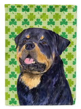 Load image into Gallery viewer, Rottweiler St. Patrick's Day Shamrock Portrait Garden Flag – Decorative Outdoor Yard Flag