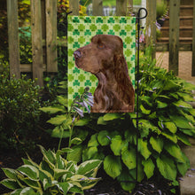 Load image into Gallery viewer, Field Spaniel St. Patrick's Day Shamrock Portrait Garden Flag – Decorative Outdoor Yard Flag