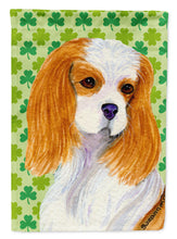 Load image into Gallery viewer, Cavalier Spaniel St. Patrick's Day Shamrock Portrait Flag Canvas House Size