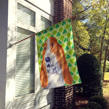 Load image into Gallery viewer, Basset Hound St. Patrick's Day Shamrock Portrait Flag Canvas House Size