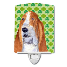 Load image into Gallery viewer, Basset Hound St. Patrick's Day Shamrock Portrait Ceramic Night Light SS4459CNL