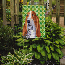 Load image into Gallery viewer, Basset Hound St. Patrick's Day Shamrock Portrait Garden Flag – Decorative Outdoor Yard Flag