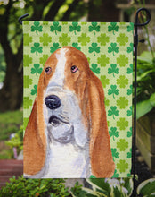 Load image into Gallery viewer, Basset Hound St. Patrick's Day Shamrock Portrait Garden Flag – Decorative Outdoor Yard Flag