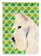 Load image into Gallery viewer, Scottish Terrier St. Patrick's Day Shamrock Portrait Garden Flag – Decorative Outdoor Yard Flag