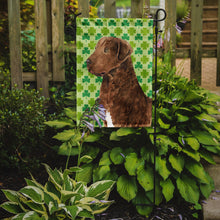 Load image into Gallery viewer, Chesapeake Bay Retriever St. Patrick's Day Shamrock Portrait Garden Flag – Decorative Outdoor Yard Flag