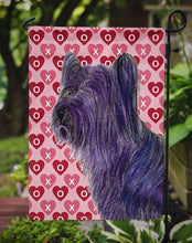 Load image into Gallery viewer, Skye Terrier Hearts Love and Valentine's Day Portrait Garden Flag – Decorative Outdoor Yard Flag