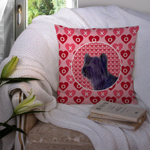 Load image into Gallery viewer, Skye Terrier Hearts Love and Valentine's Day Portrait Throw Pillow - 14x14 Decorative Pillow – Art for Your Home &amp; Patio SS4463PW1414