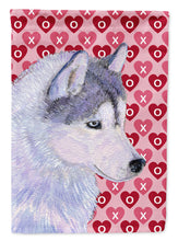 Load image into Gallery viewer, Siberian Husky Hearts Love Valentine's Day Garden Flag – Decorative Outdoor Yard Flag