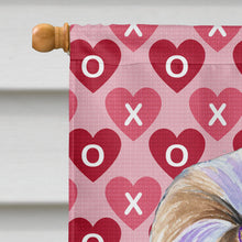 Load image into Gallery viewer, Shih Tzu Hearts Love and Valentine's Day Portrait Flag Canvas House Size