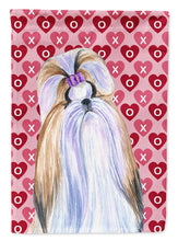 Load image into Gallery viewer, Shih Tzu Hearts Love and Valentine's Day Portrait Flag Canvas House Size