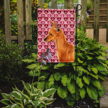 Load image into Gallery viewer, Min Pin Hearts Love and Valentine's Day Portrait Garden Flag – Decorative Outdoor Yard Flag