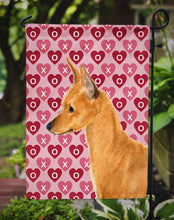 Load image into Gallery viewer, Min Pin Hearts Love and Valentine's Day Portrait Garden Flag – Decorative Outdoor Yard Flag