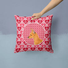 Load image into Gallery viewer, Min Pin Hearts Love and Valentine's Day Portrait Throw Pillow - 14x14 Decorative Pillow – Art for Your Home &amp; Patio SS4466PW1414