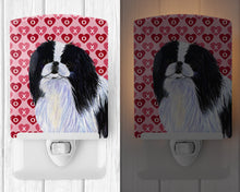 Load image into Gallery viewer, Japanese Chin Hearts Love and Valentine's Day Portrait Ceramic Night Light SS4467CNL