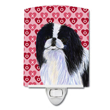 Load image into Gallery viewer, Japanese Chin Hearts Love and Valentine's Day Portrait Ceramic Night Light SS4467CNL
