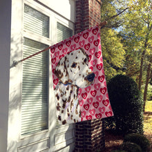 Load image into Gallery viewer, Dalmatian Hearts Love and Valentine's Day Portrait Flag Canvas House Size