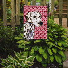 Load image into Gallery viewer, Dalmatian Hearts Love and Valentine's Day Portrait Garden Flag – Decorative Outdoor Yard Flag