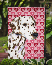 Load image into Gallery viewer, Dalmatian Hearts Love and Valentine's Day Portrait Garden Flag – Decorative Outdoor Yard Flag