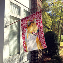 Load image into Gallery viewer, Collie Smooth Hearts Love and Valentine's Day Portrait Flag Canvas House Size