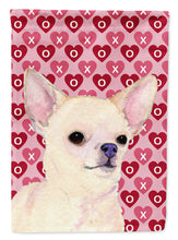 Load image into Gallery viewer, Chihuahua Hearts Love and Valentine's Day Portrait Flag Canvas House Size