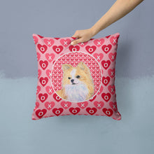 Load image into Gallery viewer, Chihuahua Hearts Love and Valentine's Day Portrait Throw Pillow - 14x14 Decorative Pillow – Art for Your Home &amp; Patio SS4473PW1414