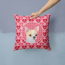 Load image into Gallery viewer, Chihuahua Hearts Love and Valentine's Day Portrait Throw Pillow - 14x14 Decorative Pillow – Art for Your Home &amp; Patio SS4474PW1414