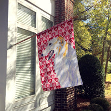 Load image into Gallery viewer, Borzoi Hearts Love and Valentine's Day Portrait Flag Canvas House Size