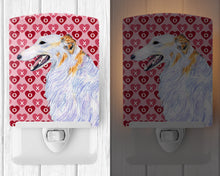 Load image into Gallery viewer, Borzoi Hearts Love and Valentine's Day Portrait Ceramic Night Light SS4475CNL