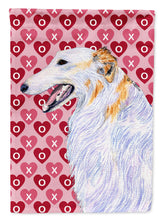 Load image into Gallery viewer, Borzoi Hearts Love and Valentine's Day Portrait Garden Flag – Decorative Outdoor Yard Flag