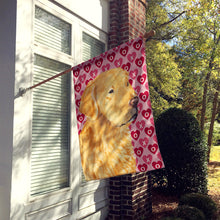 Load image into Gallery viewer, Golden Retriever Hearts Love and Valentine's Day  Flag Canvas House Size