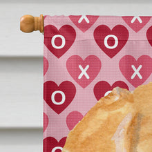 Load image into Gallery viewer, Golden Retriever Hearts Love and Valentine's Day  Flag Canvas House Size