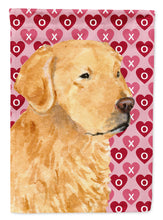 Load image into Gallery viewer, Golden Retriever Hearts Love and Valentine's Day  Flag Canvas House Size