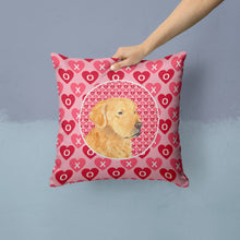 Load image into Gallery viewer, Golden Retriever Hearts Love Valentine's Day Throw Pillow - 14x14 Decorative Pillow – Art for Your Home &amp; Patio SS4476PW1414