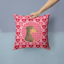 Load image into Gallery viewer, Doberman Hearts Love and Valentine's Day Portrait Throw Pillow - 14x14 Decorative Pillow – Art for Your Home &amp; Patio SS4479PW1414