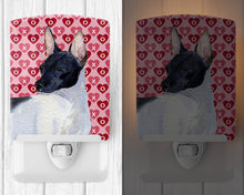 Load image into Gallery viewer, Rat Terrier Hearts Love and Valentine's Day Portrait Ceramic Night Light SS4480CNL