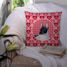 Load image into Gallery viewer, Rat Terrier Hearts Love and Valentine's Day Portrait Throw Pillow - 14x14 Decorative Pillow – Art for Your Home &amp; Patio SS4480PW1414