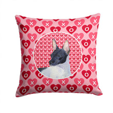Load image into Gallery viewer, Rat Terrier Hearts Love and Valentine's Day Portrait Throw Pillow - 14x14 Decorative Pillow – Art for Your Home &amp; Patio SS4480PW1414