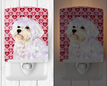 Load image into Gallery viewer, Maltese Hearts Love and Valentine's Day Portrait Ceramic Night Light SS4481CNL