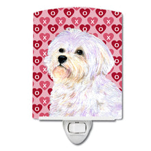 Load image into Gallery viewer, Maltese Hearts Love and Valentine's Day Portrait Ceramic Night Light SS4481CNL