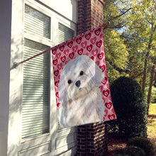 Load image into Gallery viewer, Maltese Hearts Love and Valentine's Day Portrait Flag Canvas House Size