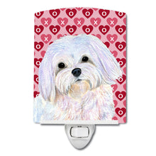 Load image into Gallery viewer, Maltese Hearts Love and Valentine's Day Portrait Ceramic Night Light SS4482CNL