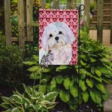 Load image into Gallery viewer, Maltese Hearts Love and Valentine's Day Portrait Garden Flag – Decorative Outdoor Yard Flag