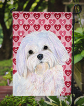 Load image into Gallery viewer, Maltese Hearts Love and Valentine's Day Portrait Garden Flag – Decorative Outdoor Yard Flag