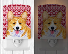Load image into Gallery viewer, Corgi Hearts Love and Valentine's Day Portrait Ceramic Night Light SS4486CNL