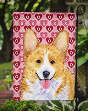 Load image into Gallery viewer, Corgi Hearts Love and Valentine's Day Portrait Garden Flag – Decorative Outdoor Yard Flag