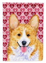 Load image into Gallery viewer, Corgi Hearts Love and Valentine's Day Portrait Garden Flag – Decorative Outdoor Yard Flag